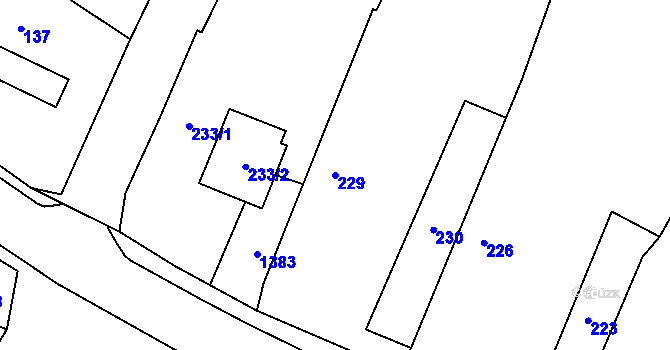 Parcela st. 229 v KÚ Slatiny, Katastrální mapa