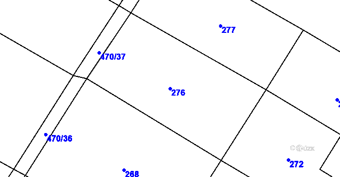 Parcela st. 276 v KÚ Slatiny, Katastrální mapa