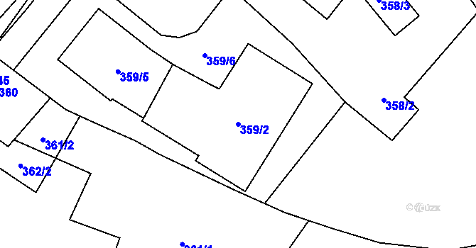 Parcela st. 359/2 v KÚ Slatiny, Katastrální mapa