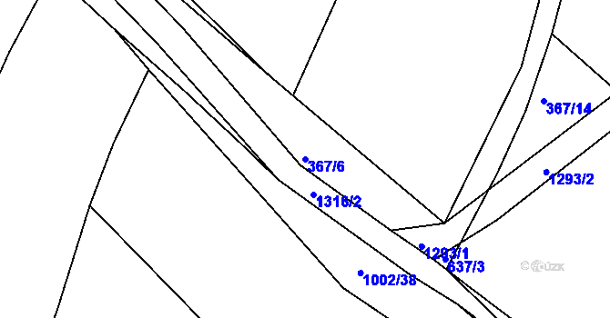 Parcela st. 367/6 v KÚ Slatiny, Katastrální mapa