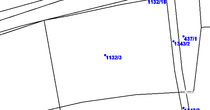 Parcela st. 1132/3 v KÚ Slatiny, Katastrální mapa