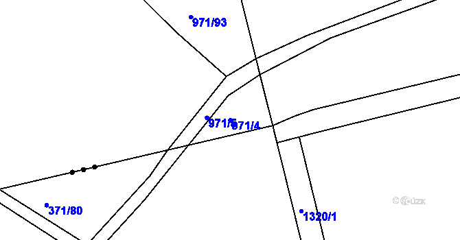 Parcela st. 971/4 v KÚ Slatiny, Katastrální mapa