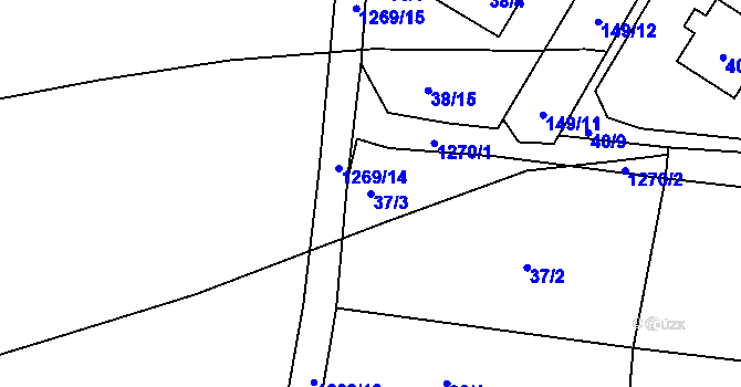 Parcela st. 37/3 v KÚ Slatiny, Katastrální mapa