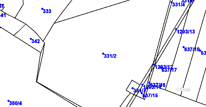 Parcela st. 331/2 v KÚ Slatiny, Katastrální mapa