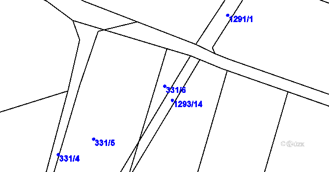 Parcela st. 331/6 v KÚ Slatiny, Katastrální mapa