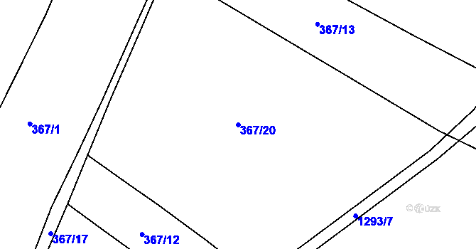 Parcela st. 367/20 v KÚ Slatiny, Katastrální mapa