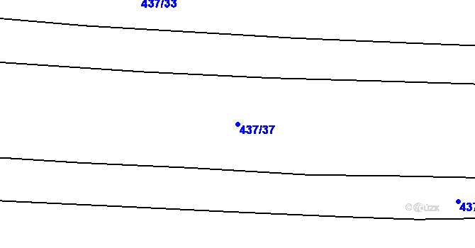 Parcela st. 437/37 v KÚ Slatiny, Katastrální mapa