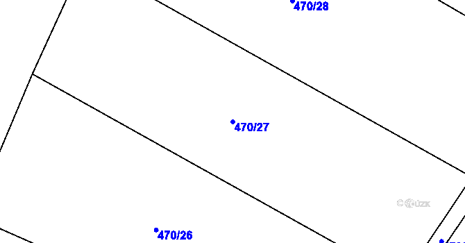 Parcela st. 470/27 v KÚ Slatiny, Katastrální mapa