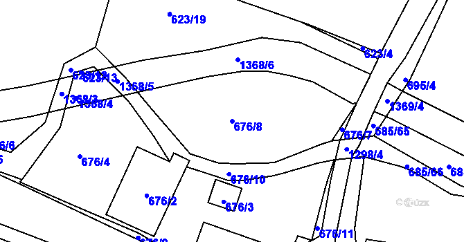 Parcela st. 676/8 v KÚ Slatiny, Katastrální mapa