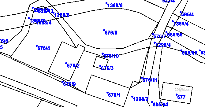 Parcela st. 676/10 v KÚ Slatiny, Katastrální mapa