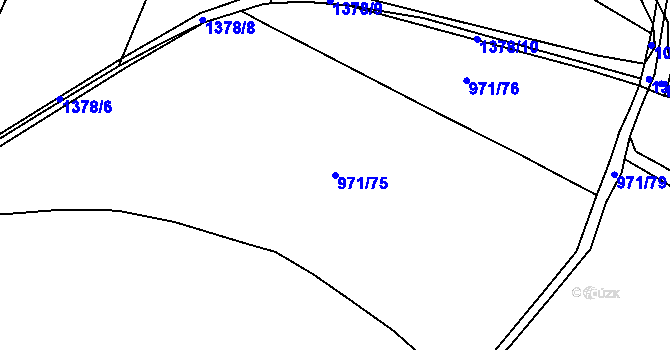 Parcela st. 971/75 v KÚ Slatiny, Katastrální mapa