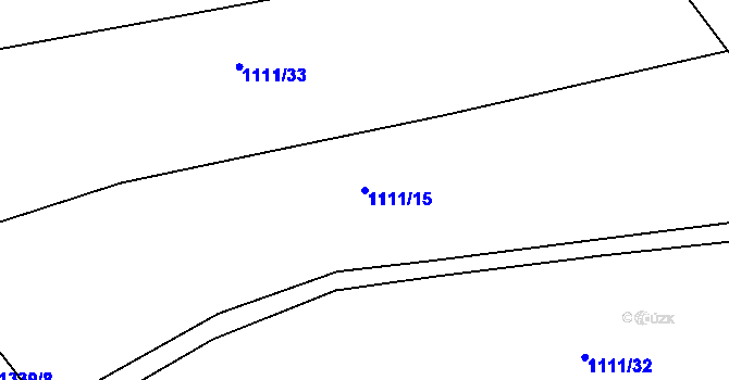 Parcela st. 1111/15 v KÚ Slatiny, Katastrální mapa