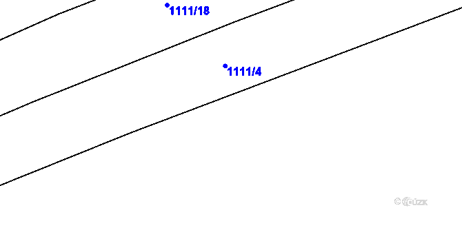 Parcela st. 1111/19 v KÚ Slatiny, Katastrální mapa