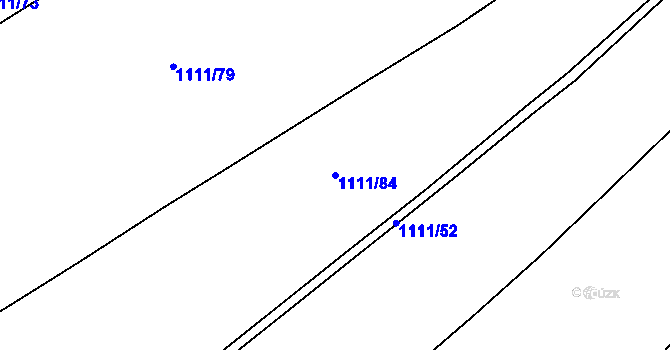 Parcela st. 1111/84 v KÚ Slatiny, Katastrální mapa