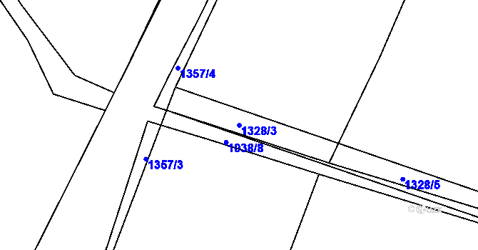 Parcela st. 1328/3 v KÚ Slatiny, Katastrální mapa