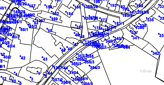 Parcela st. 1357/22 v KÚ Slatiny, Katastrální mapa