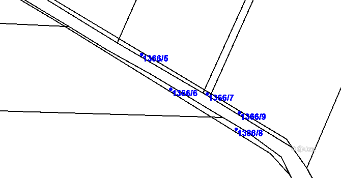 Parcela st. 1366/6 v KÚ Slatiny, Katastrální mapa