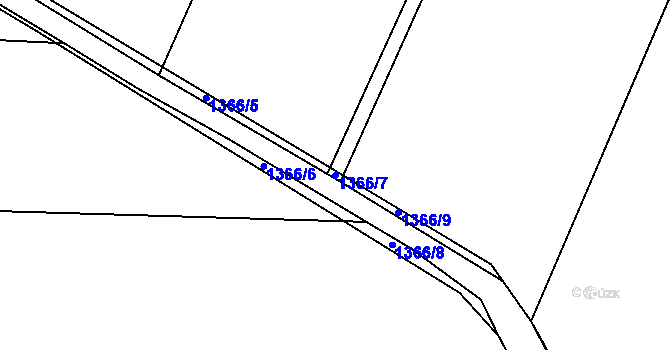Parcela st. 1366/7 v KÚ Slatiny, Katastrální mapa