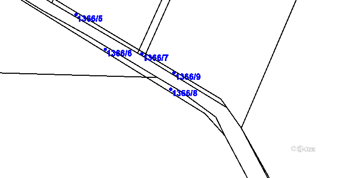 Parcela st. 1366/8 v KÚ Slatiny, Katastrální mapa
