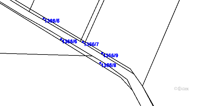 Parcela st. 1366/9 v KÚ Slatiny, Katastrální mapa