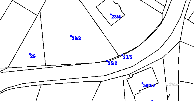 Parcela st. 25/1 v KÚ Slatiny, Katastrální mapa