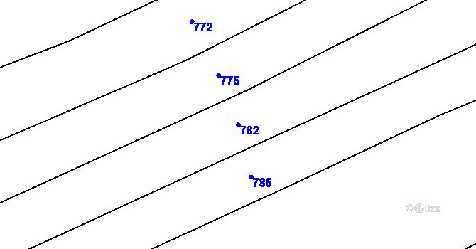 Parcela st. 782 v KÚ Keblany, Katastrální mapa