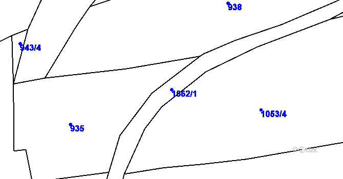 Parcela st. 1662/1 v KÚ Keblany, Katastrální mapa