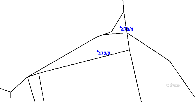 Parcela st. 472/2 v KÚ Mohuřice, Katastrální mapa