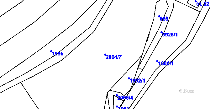 Parcela st. 2004/7 v KÚ Mohuřice, Katastrální mapa