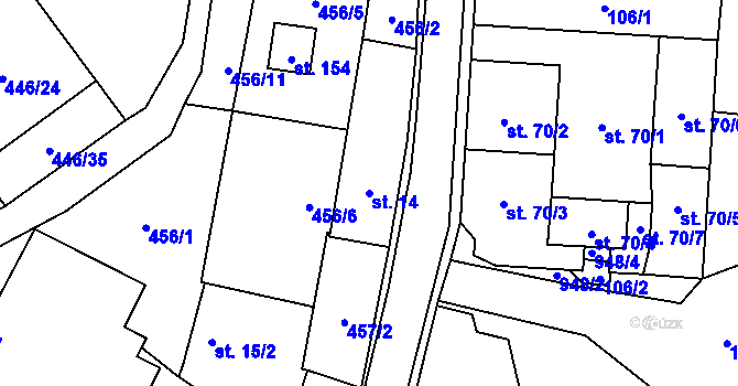 Parcela st. 14 v KÚ Slavče u Trhových Svinů, Katastrální mapa