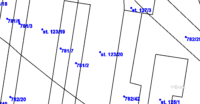 Parcela st. 123/20 v KÚ Slavče u Trhových Svinů, Katastrální mapa