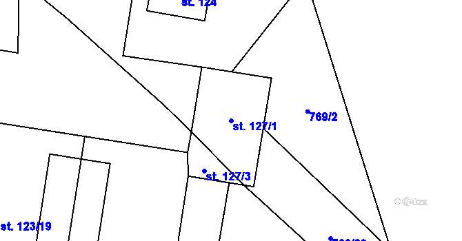 Parcela st. 127/1 v KÚ Slavče u Trhových Svinů, Katastrální mapa