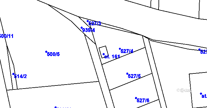 Parcela st. 161 v KÚ Slavče u Trhových Svinů, Katastrální mapa