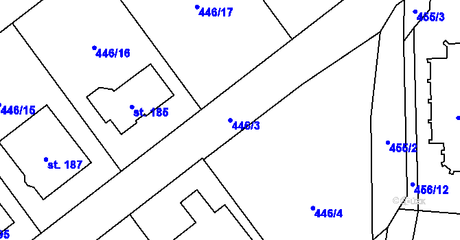 Parcela st. 446/3 v KÚ Slavče u Trhových Svinů, Katastrální mapa