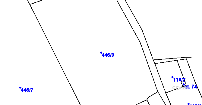Parcela st. 446/9 v KÚ Slavče u Trhových Svinů, Katastrální mapa