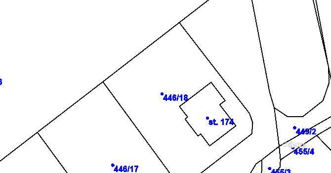 Parcela st. 446/18 v KÚ Slavče u Trhových Svinů, Katastrální mapa