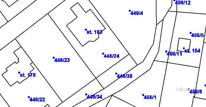 Parcela st. 446/24 v KÚ Slavče u Trhových Svinů, Katastrální mapa