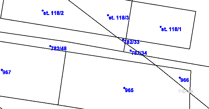 Parcela st. 782/49 v KÚ Slavče u Trhových Svinů, Katastrální mapa