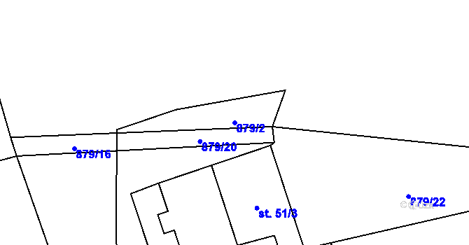 Parcela st. 879/2 v KÚ Slavče u Trhových Svinů, Katastrální mapa