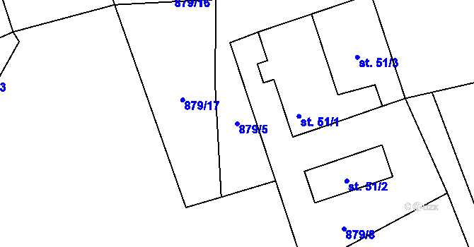Parcela st. 879/5 v KÚ Slavče u Trhových Svinů, Katastrální mapa