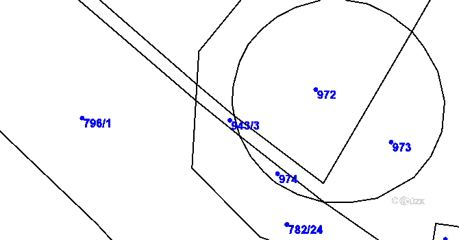 Parcela st. 943/3 v KÚ Slavče u Trhových Svinů, Katastrální mapa