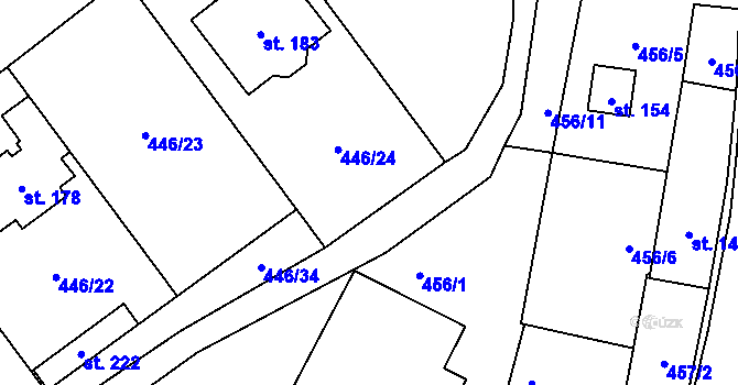 Parcela st. 446/35 v KÚ Slavče u Trhových Svinů, Katastrální mapa