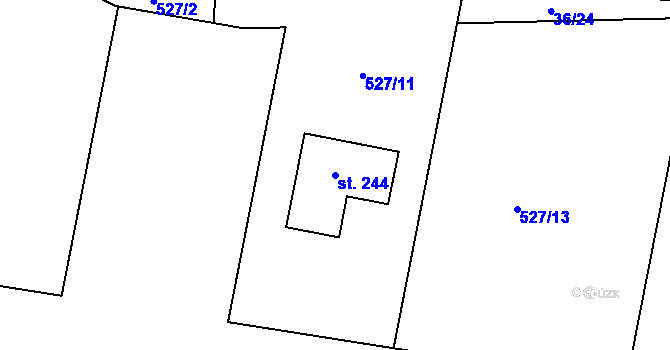 Parcela st. 244 v KÚ Slavče u Trhových Svinů, Katastrální mapa