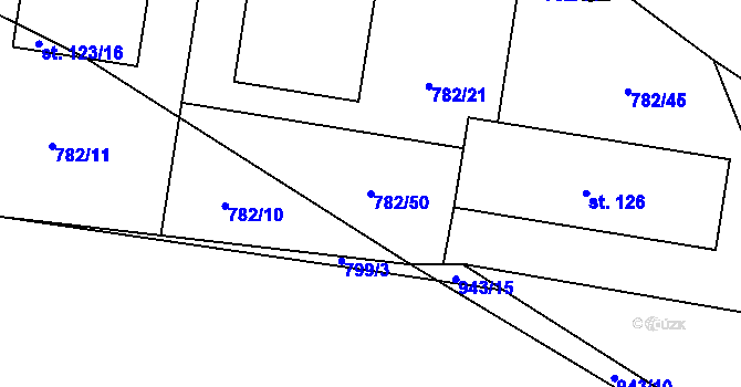 Parcela st. 782/50 v KÚ Slavče u Trhových Svinů, Katastrální mapa