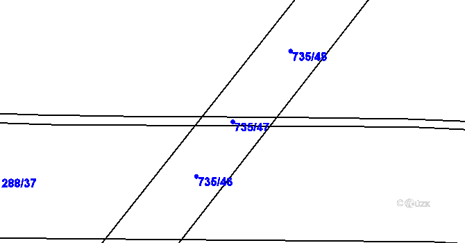 Parcela st. 735/47 v KÚ Řísnice, Katastrální mapa