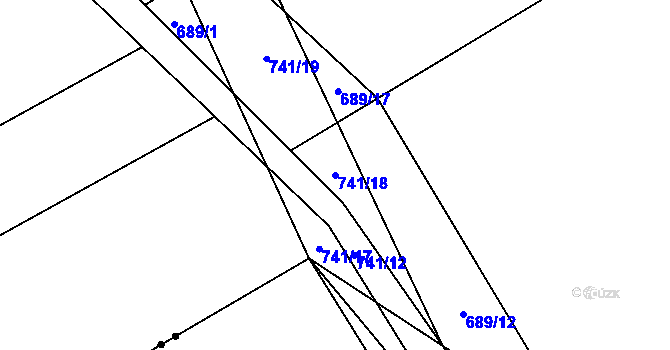 Parcela st. 741/18 v KÚ Řísnice, Katastrální mapa