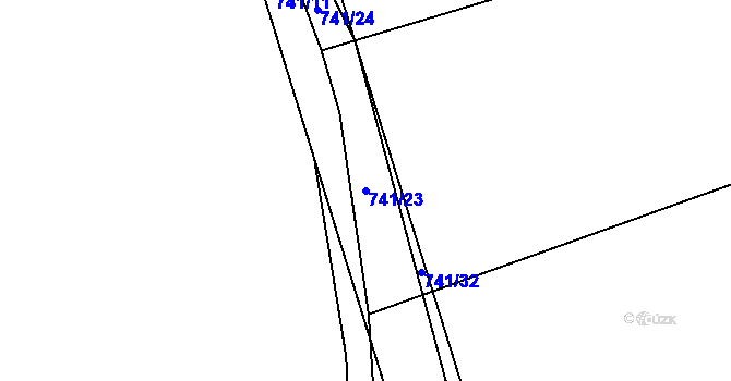Parcela st. 741/23 v KÚ Řísnice, Katastrální mapa