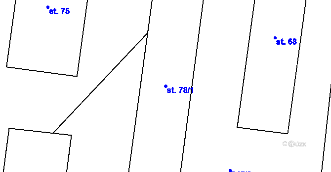 Parcela st. 78/1 v KÚ Slavětín u Načeradce, Katastrální mapa