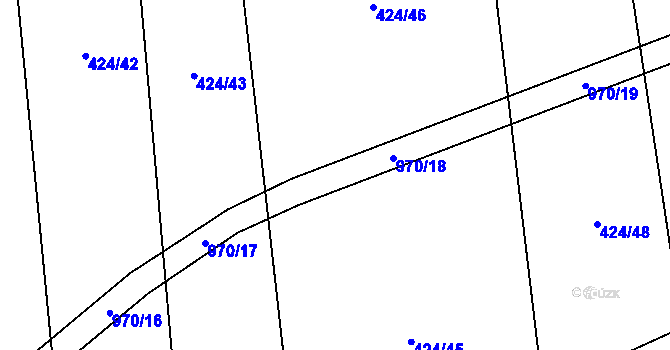 Parcela st. 970 v KÚ Slavětín u Načeradce, Katastrální mapa