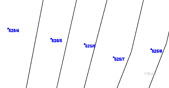 Parcela st. 525/6 v KÚ Slavětín u Načeradce, Katastrální mapa